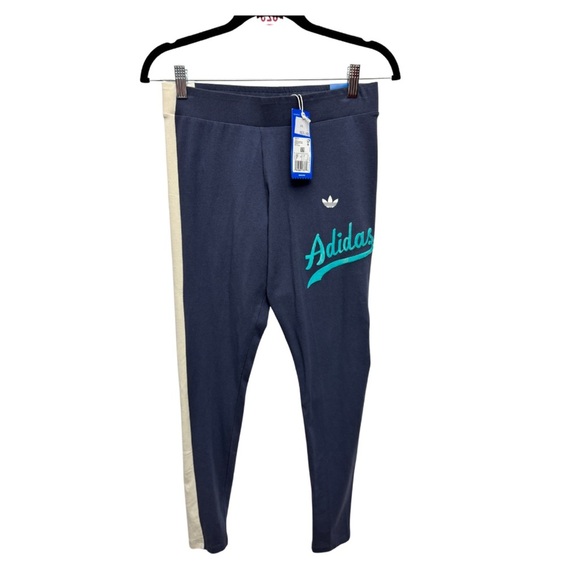 Adidas Navy Leggings with Logo - Picture 2 of 11